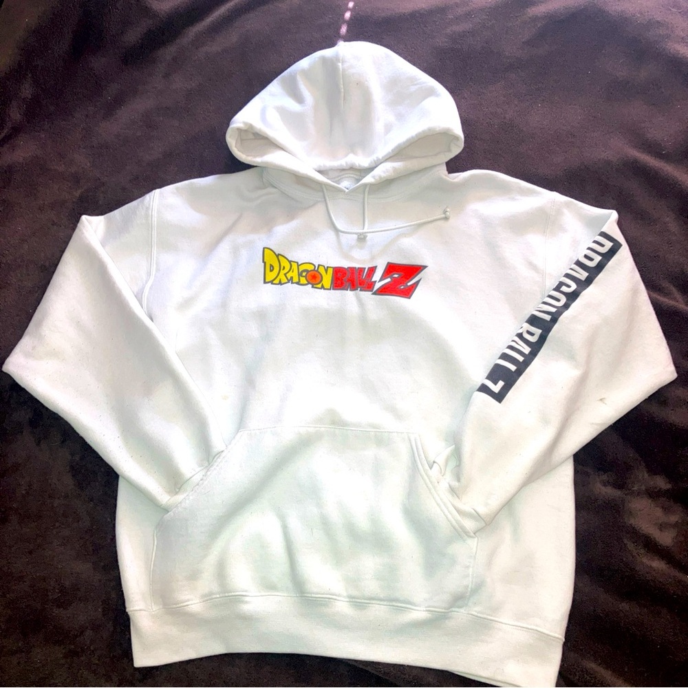 Dragon Ball Z  Anime Pullover Hoodie Sweatshirt Medium , small stains